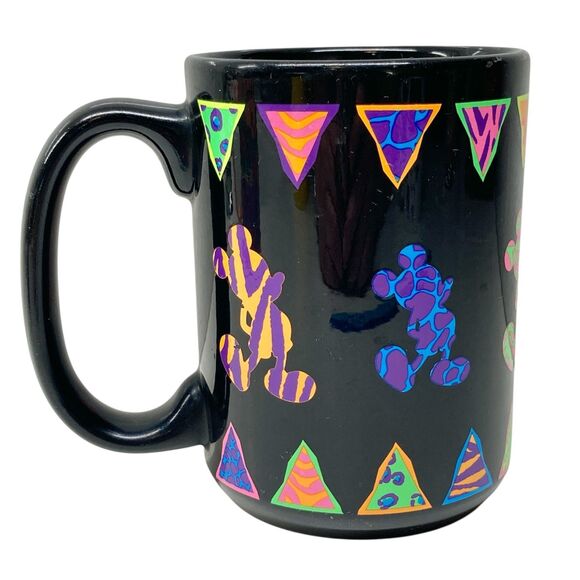 Vintage Disney Parks Mickey Mouse Safari Neon Coffee Mug Cup Animal Kingdom 16oz - Picture 2 of 11